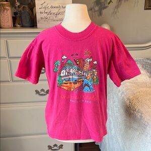 Hollywood Universal Studios Pink Short Sleeve Tee with Graphic Design